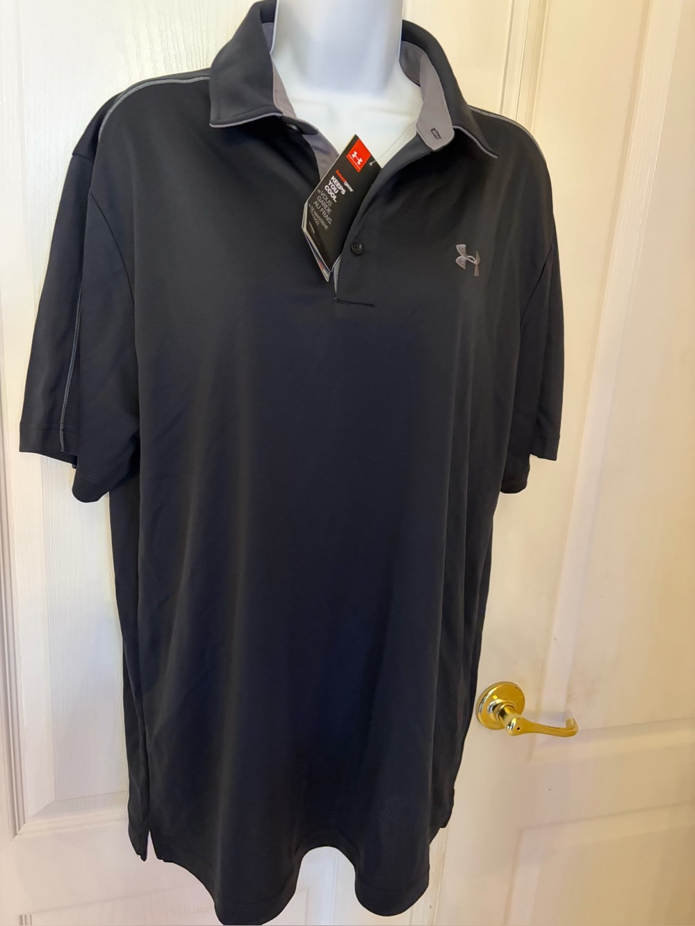 Under Armour Men’s Black Polo with Gray Trim